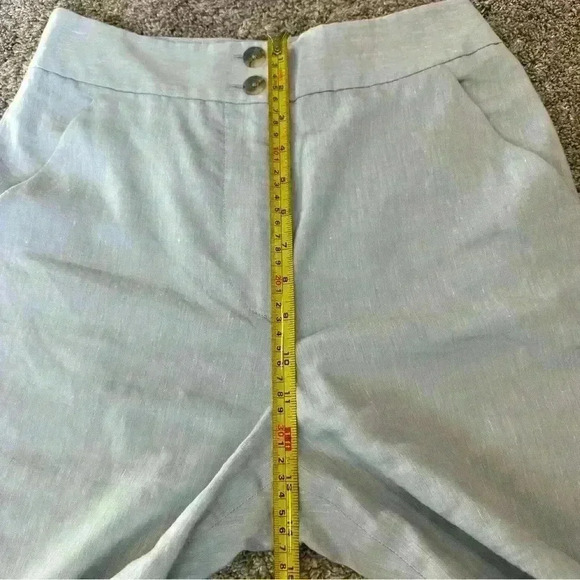 Veronica Beard Jeanne Light Blue Linen Blend Crop Wide Leg Pants 6 nautical crop - Picture 13 of 15